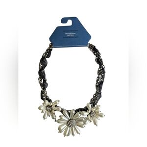 Kohl's Simply Vera Black and Cream Floral Necklace